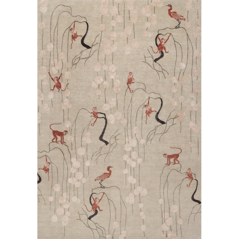 Saru Area Rug in Taupe/Walnut/Ivory, Rectangle 8' x 10'