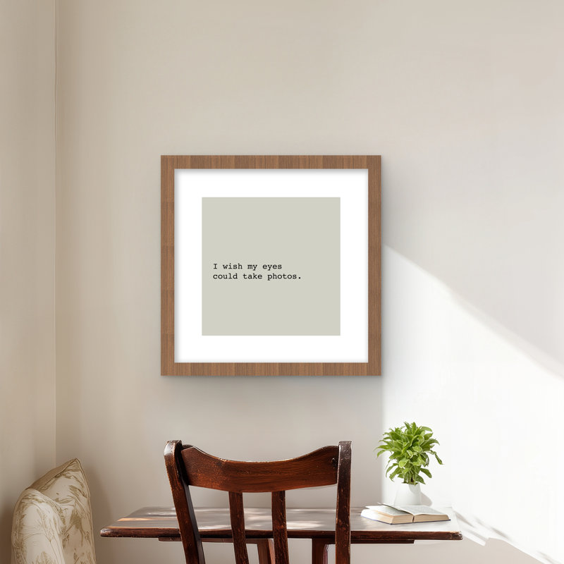 «I Wish My Eyes For May Photo - Shapes Beige», reproduction encadrée