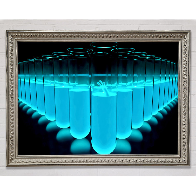 Ebern Designs Blue Test Tubes - Single Picture Frame Art Prints ...