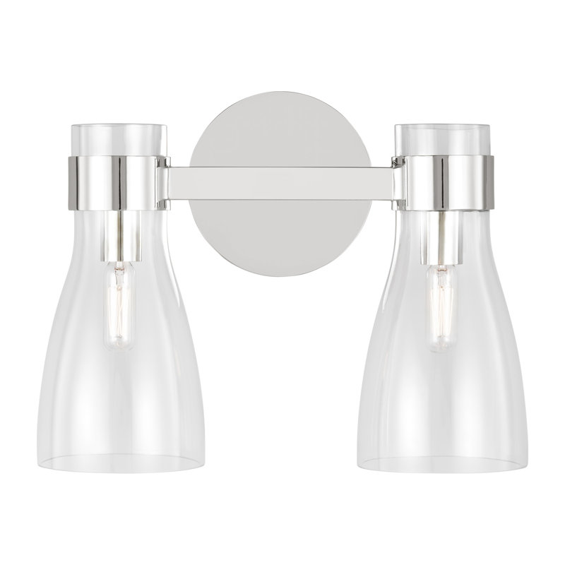 Moritz Vanity Light, Polished Nickel, 2, Clear