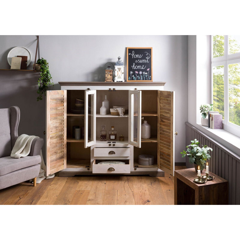 Toulouse 160cm Solid Wood Sideboard, Lacquered White