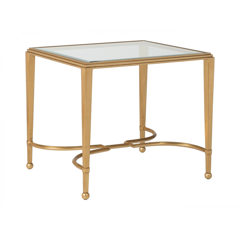 Sangiovese Rectangular End Table, Gold Leaf