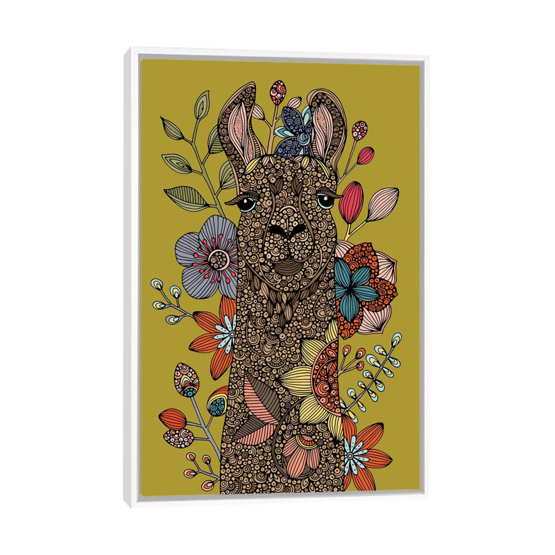 «Llama I» par Valentina Harper - impression d'art graphique, Sans mat, Toile blanche encadrée, H 26 po x l 18 po x P 1,5 po