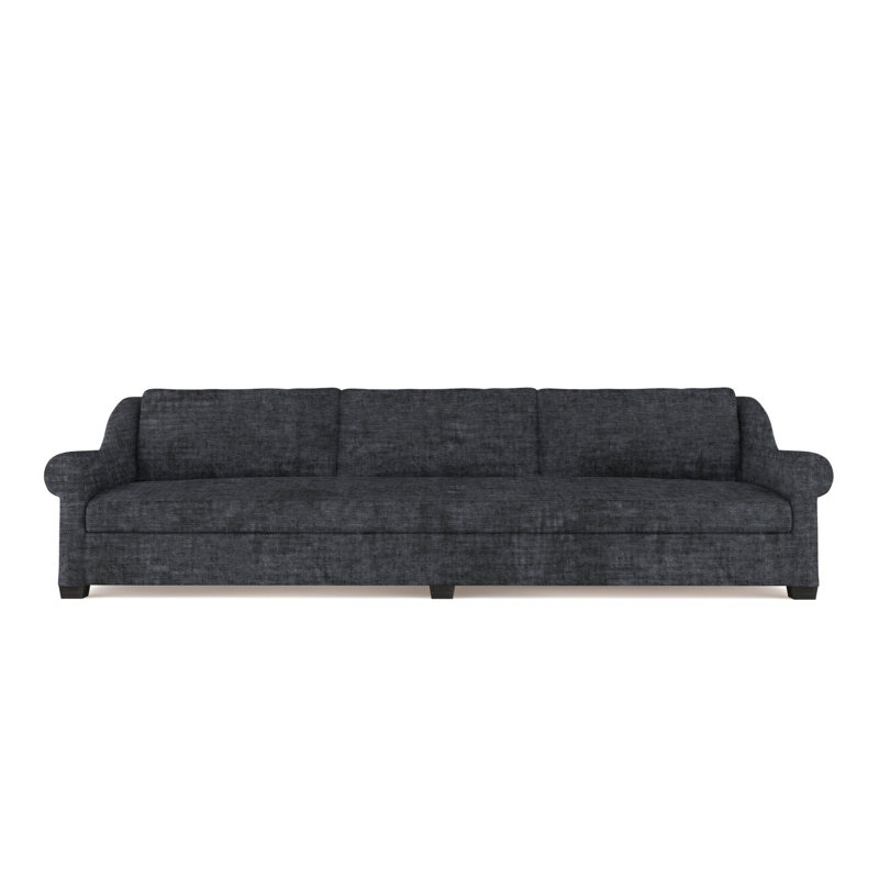 Canapé Thompson, Velours moelleux albâtre, H 32 po x l 120 po x P 46 po, Ébène