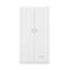 Armoire en bois avec portes doubles, armoire avec tringle, 5 tablettes fixes, 1 tiroir de rangement, blanc