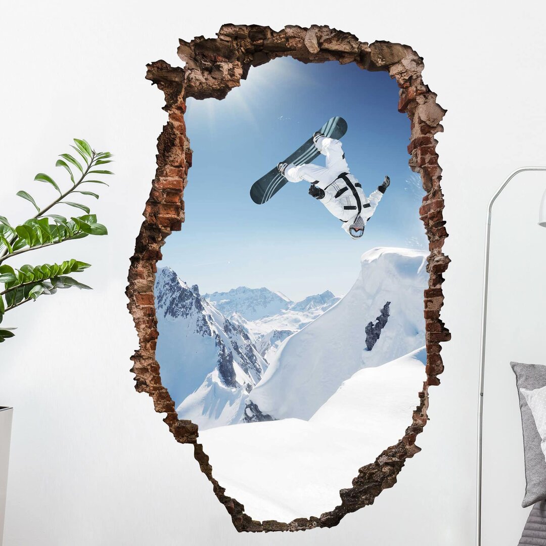 Wandtattoo Fliegender Snowboarder