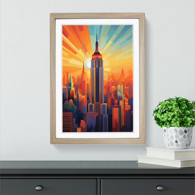 Empire State Building Orphism No.3 1 Piece Single Picture Frame Wall Art