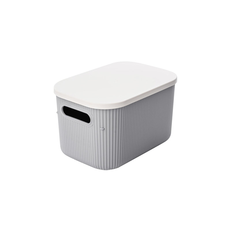 Boîte de rangement en plastique durable, gris, 10,6 x 6,5 x 7,4 pouces | Matériau empilable 100% sans BPA | Idéal pour organiser la maison, le bureau ou le garage - Solution compacte pour tous vos besoins de rangement