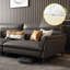 Causeuse-coussin modulable noire en cuir véritable-667782785