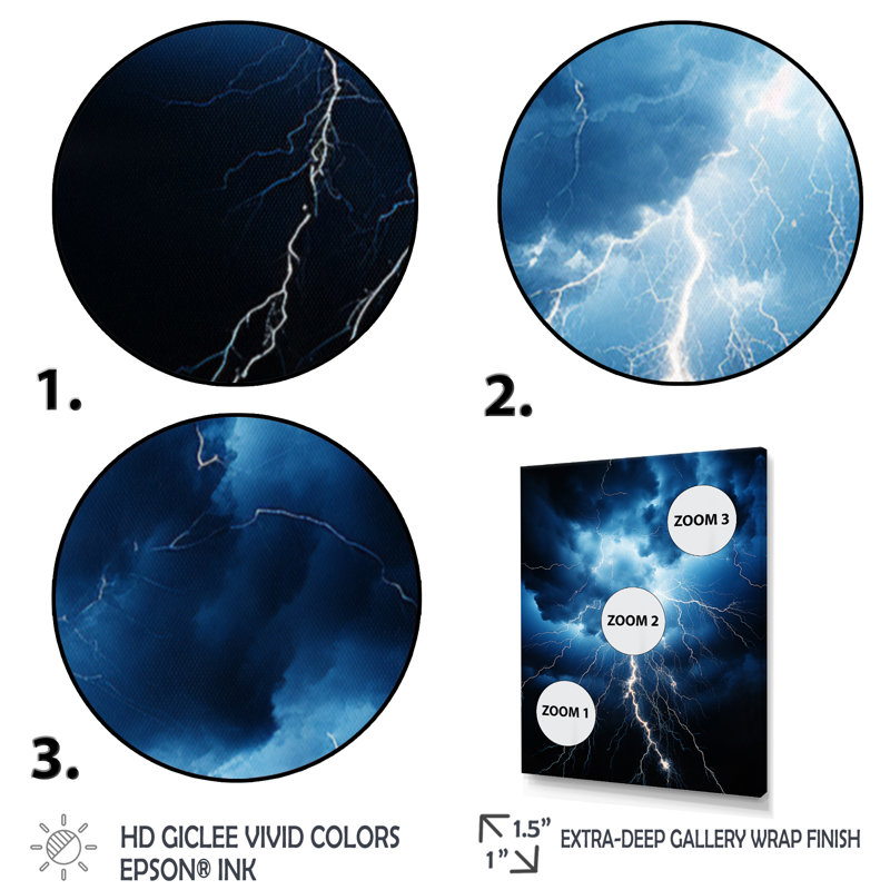 Laurentine Ethereal Lightning I - reproduction sur toile, H 32 po x l 16 po x P 1 po, Cadre photo blanc
