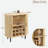 Fluted Wine Bar Cabinet With 8-grid Wine Rack, 5-level Adjustable Shelves, 2 Glass Holders, 4 Hidden Storage Space And Sliding Doors-1350447480
