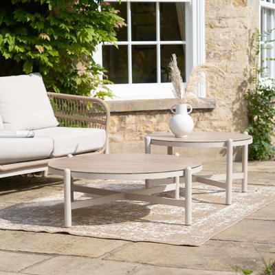Aris Round Steel Outdoor Coffee Table - 98 cm W 98 cm D