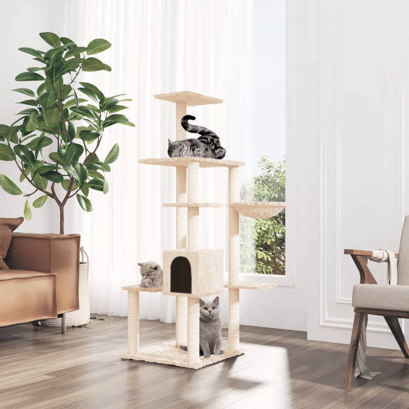 Frey 142cm H Cat Tree, Cream