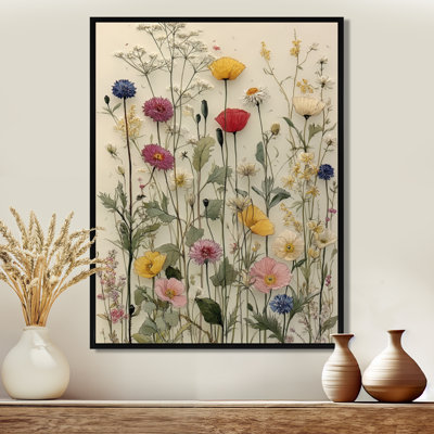 Adino - fleurs sauvages, impression sur toile florale rouge pour le salon