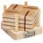 Wood Square 4 Piece Coaster Set With Holder