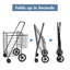 40'' H x 24'' W Folding Shopping Cart with Dual Storage Baskets and Swiveling Wheels-57245144