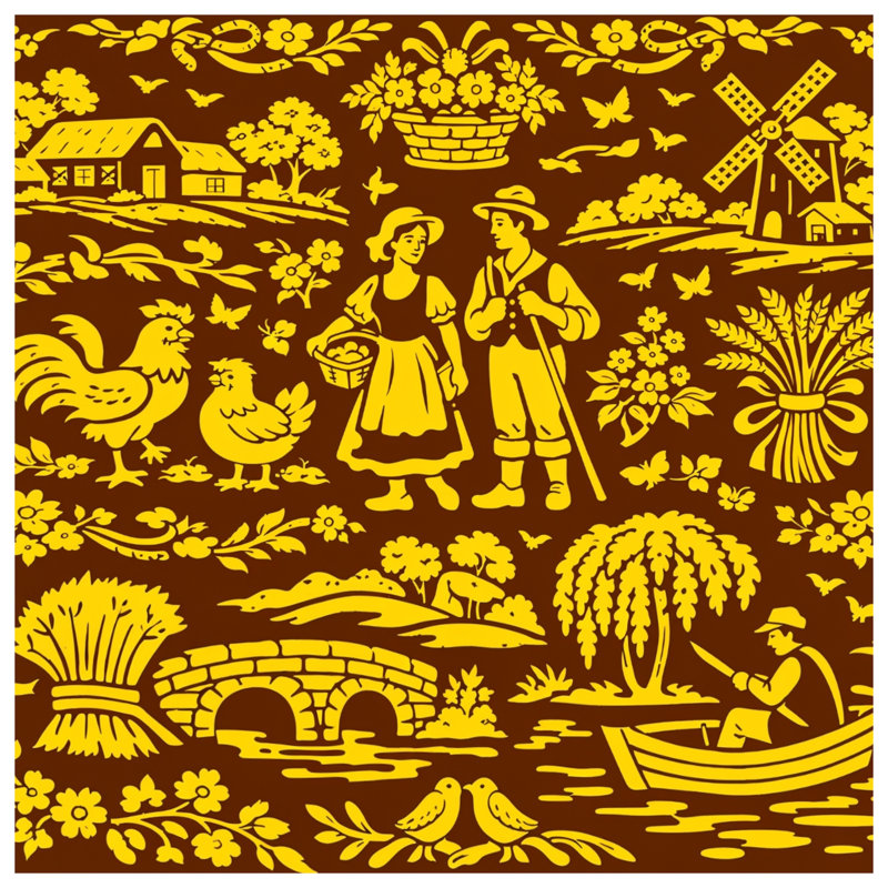 Housses de couette Folk Art Village, Twin