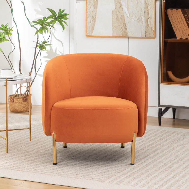 Chaise d'appoint rembourrée Edward, Orange