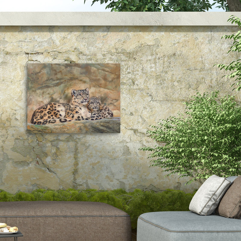 Toile d'extérieur David Stribble Snow Leopards 2024, H 24 po x l 32 po
