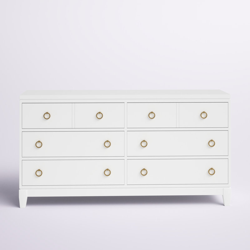 Commode double 6 tiroirs Allyssah, Blanc
