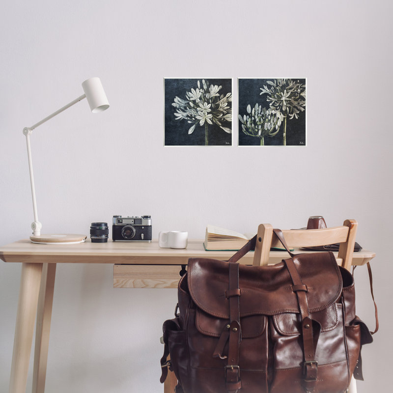 «Blossoming Flower Stem», ensemble de 2 plaques murales par Patricia Pinto