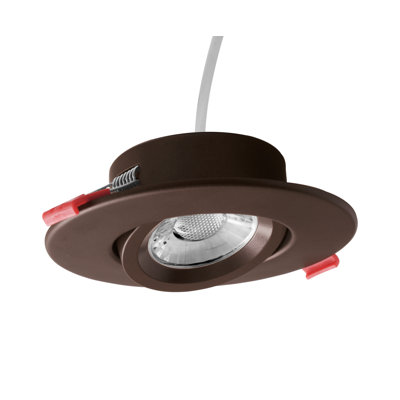 DGC 4-Inch White Selectable Canless Adjustable Gimbal LED Recessed Downlight