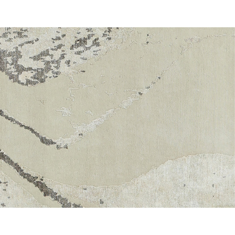 Tapis beige noué à la main de haute qualité, Rectangle 6' x 9'