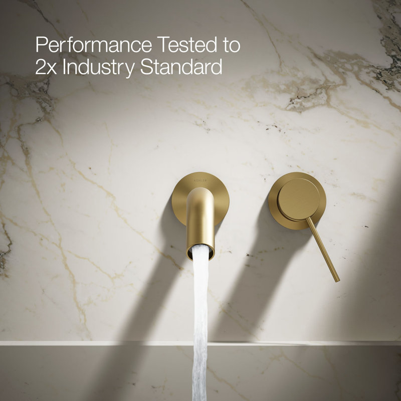Components Wall-Mount Bathroom Sink Faucet Handle, Vibrant Brushed Moderne Brass