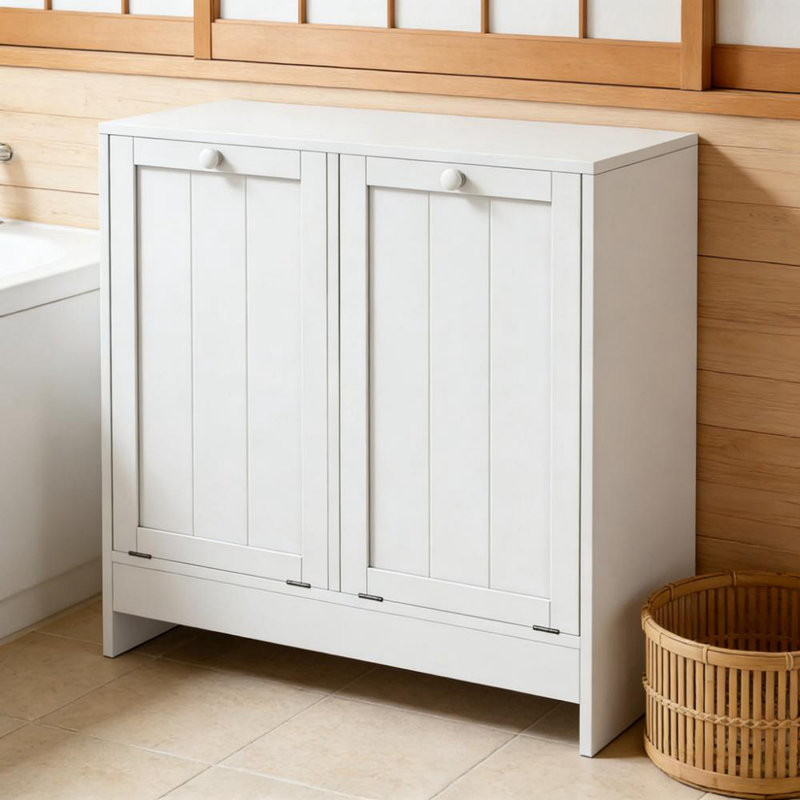 Hidden Laundry Hamper Cabinet