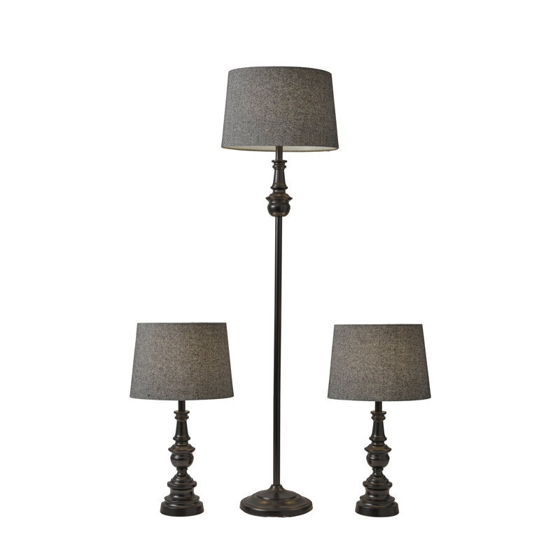 Chiu 60'' Black Column Floor Lamp, Gray