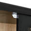 Armoire vitrée 73,3 "de style médiéval moderne, placard en bois massif avec 2 portes en verre trempé et 4 tablettes réglables