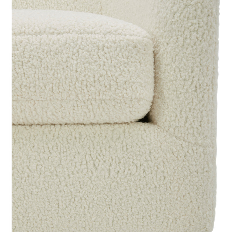 Oscy Swivel Armchair, White 100% Polyester