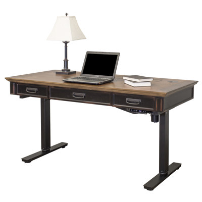 Adjustable Metal Base Standing Desk with Power Outlet