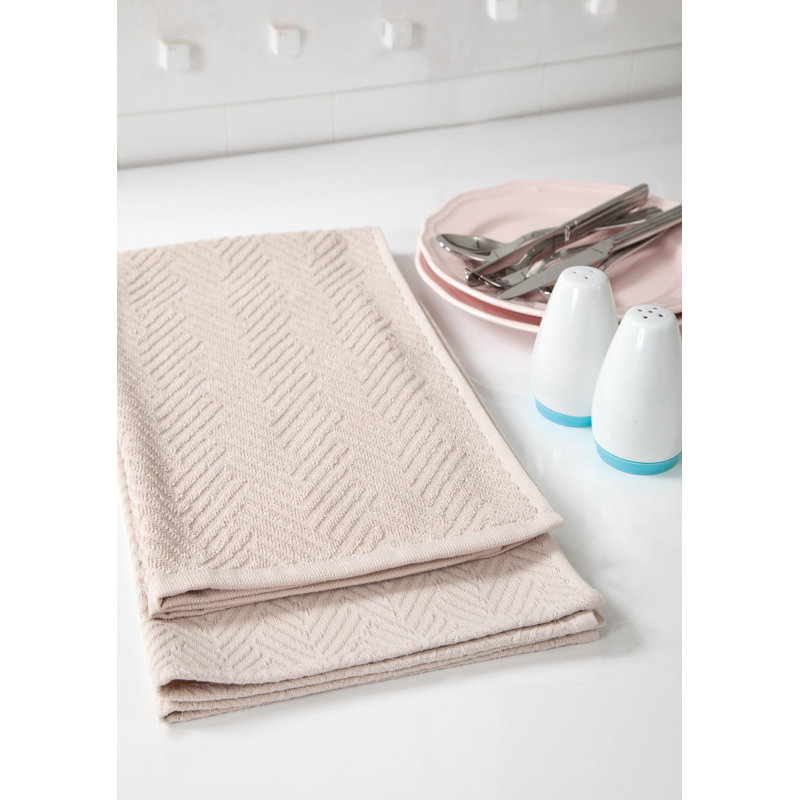 Cotton Jacquard Dish Cloth Kitchen Towel, Beige