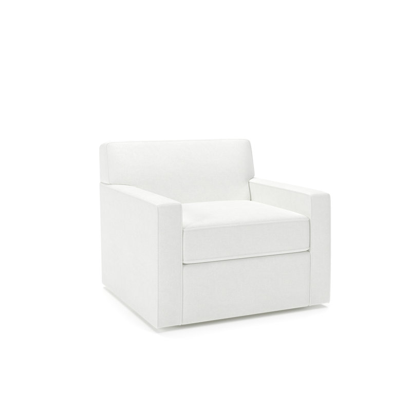 Francesca Upholstered Swivel Armchair, John Flour Performance Linen Blend