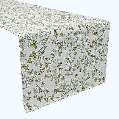Table Runner, 100% Cotton, 16X108", Natures Flowers