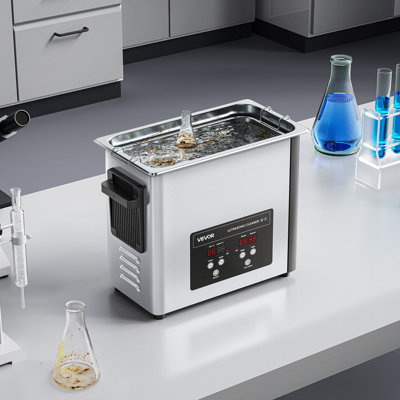 Nettoyeur à ultrasons 6L, nettoyeur à ultrasons professionnel avec panier de nettoyage et affichage numérique, machine de nettoyage en acier inoxydable 120W 40kHz pour les montres, les rasoirs, les bijoux, les pièces de monnaie et plus encore