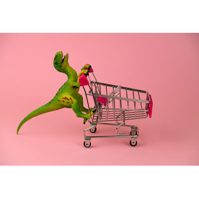 Dinosaur With Cart by Dvulikaia - Wrapped Canvas Print