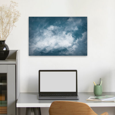 Hedgerow II Clouds Contemporary Abstract Blue Gray Cloud Dark