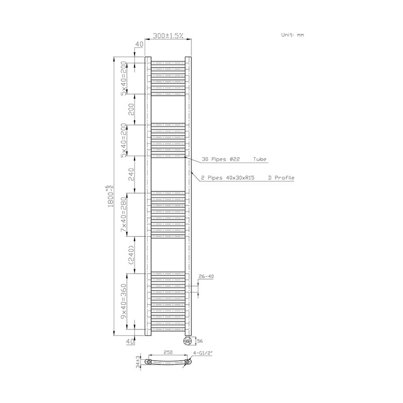 Curved Towel Rail Heated Towel Rails