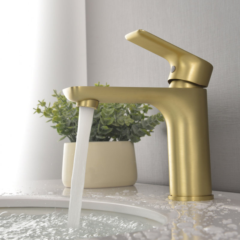 single-Handle Bathroom Faucet Set, GOLD, 6.1