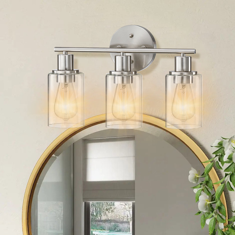 3 - Light Dimmable Vanity Light, Brushed Nickel