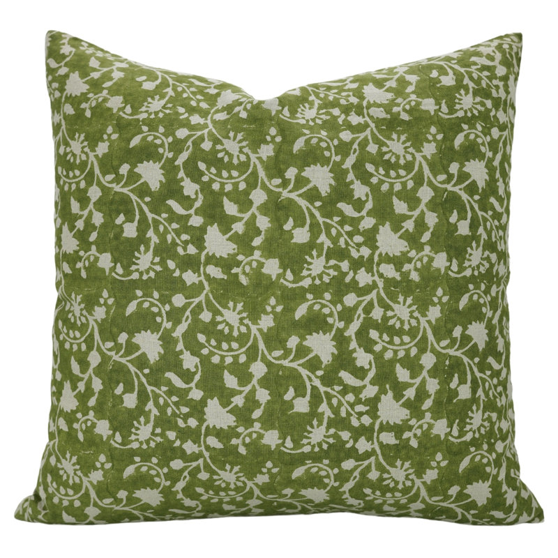 Housse de coussin en lin 18 x 18, housse de coussin à motif floral en lin pour le salon, coussin et housse de canapé - HIMACHAL