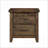 Rustic Transitional Solid Rubberwood Nightstand with 2 Drawers Burnished Brown