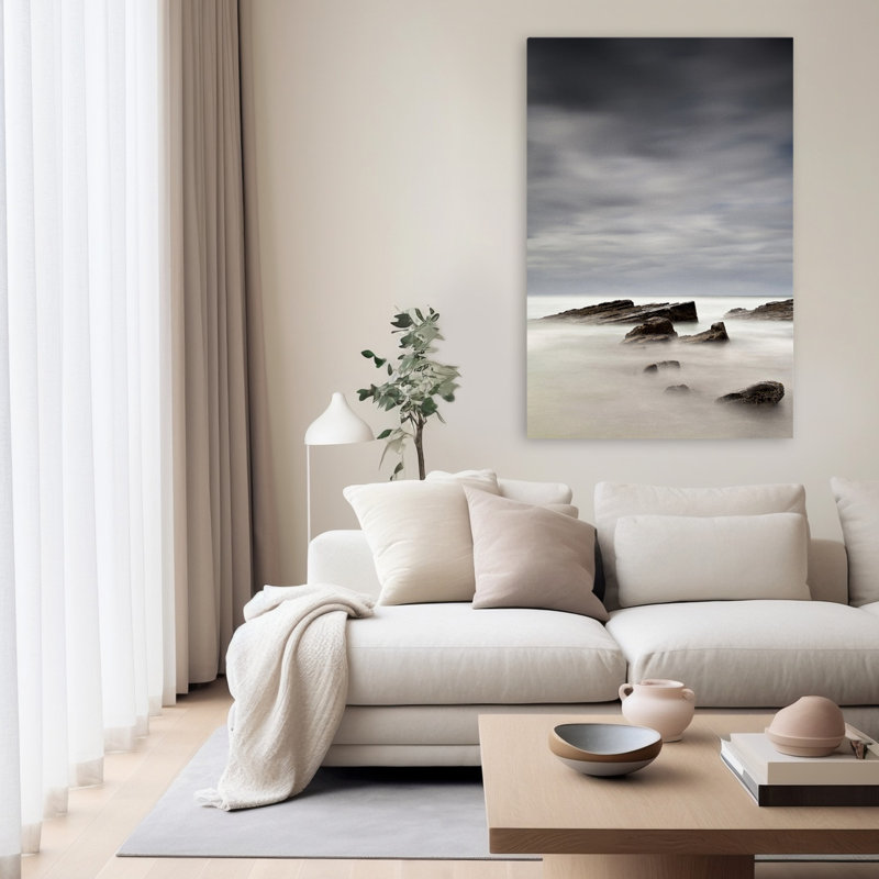 Roches dans la brume - paysages côtiers, art photographique, H 60 po x l 40 po
