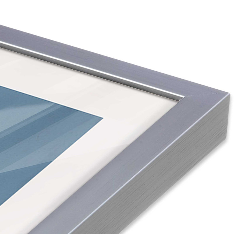 «Twilight Stripes V2» sur papier, H 21,25 po x l 17,25 po, Cadre en chrome poli