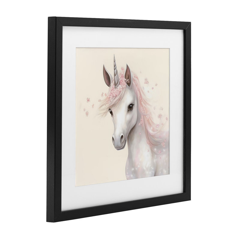 «Fairy Unicorn Soft Petals», reproduction encadrée sous verre, design by Creative Studio, H 13 po x l 13 po
