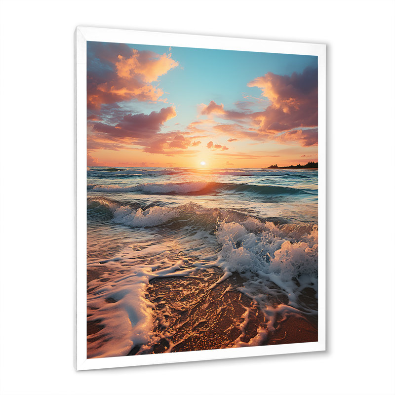 Ameya Beach Golden Sands XVIII sur toile, H 44 po x l 34 po x P 1,5 po, Cadre photo blanc