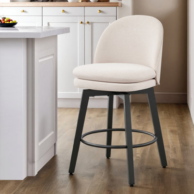 Tabouret de comptoir pivotant rembourré Mckenli
