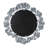 30.5"Eden Gingko Leaf Round Wall Mirror Silver